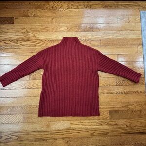 Open Edit Ribbed Mock Neck Sweater